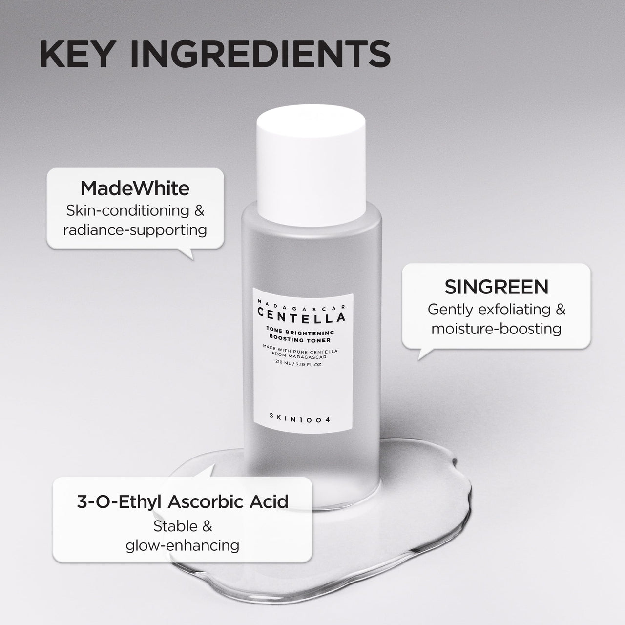 SKIN1004 Tone Balancing Boosting Toner, Korean Face Toner for Dark Spot, Centella Toner with Niacinamide & MadeWhite, Gentle Exfoliating, Radiant Skin, Daily Korean Skin Care, 7.10 fl.oz / 210ml