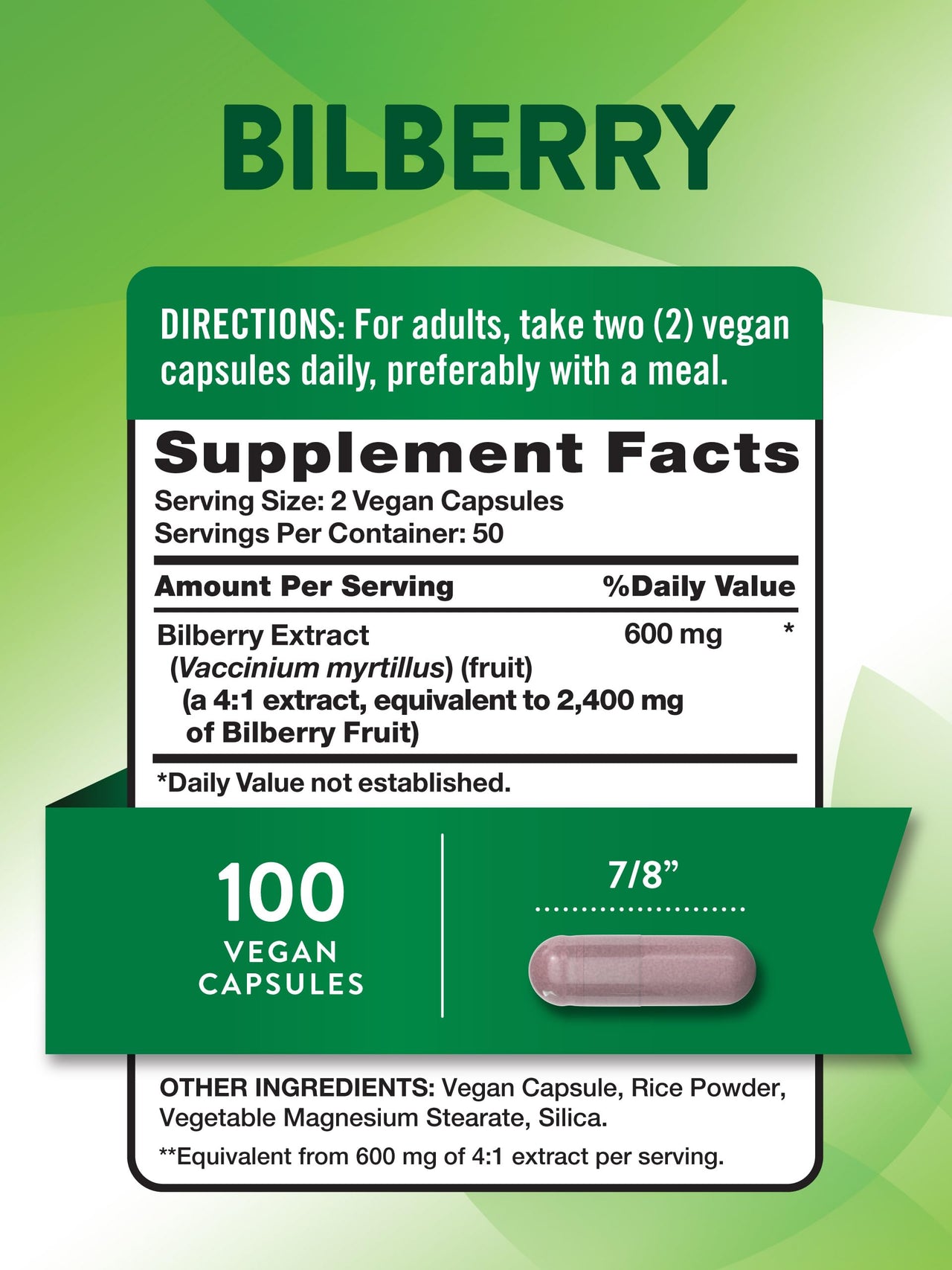 Nature's Truth Bilberry Extract Capsules | 100 Count | Non-GMO & Gluten Free Supplement