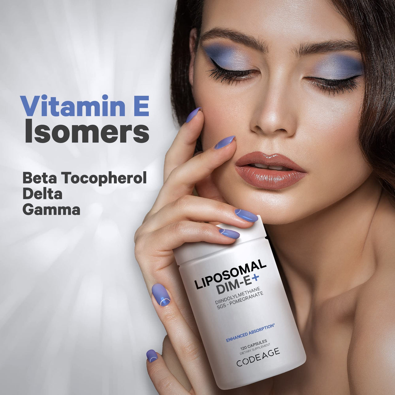 Codeage Liposomal DIM Supplement - 4 Months Supply of DIM Vitamins and SGS, Pomegranate, Broccoli, Vitamin E Isomers Tocopherols Alpha Beta Gamma Delta - Liposomal Formula - Gluten-Free - 120 Capsules