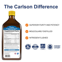 Thumbnail for Carlson - The Very Finest Fish Oil, 1600 mg Omega-3s, Liquid Supplement, Norwegian, Wild-Caught, Sustainably Sourced , Lemon, 16.9 Fl Oz