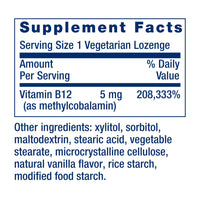 Thumbnail for Life Extension Vitamin B12 Methylcobalamin, Nerve Health Supplement, Cognitive Support, Energy Vitamin, methylcobalamin B12, 5 mg, Quick-Dissolving, Gluten-Free, Non-GMO, Vegetarian, 60 lozenges