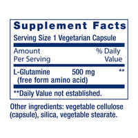 Thumbnail for Life Extension L-Glutamine, 500 mg L-glutamine, Amino Acid, Supports Muscle Health and Immune Health, Gluten-Free, Non-GMO, 100 Vegetarian Capsules