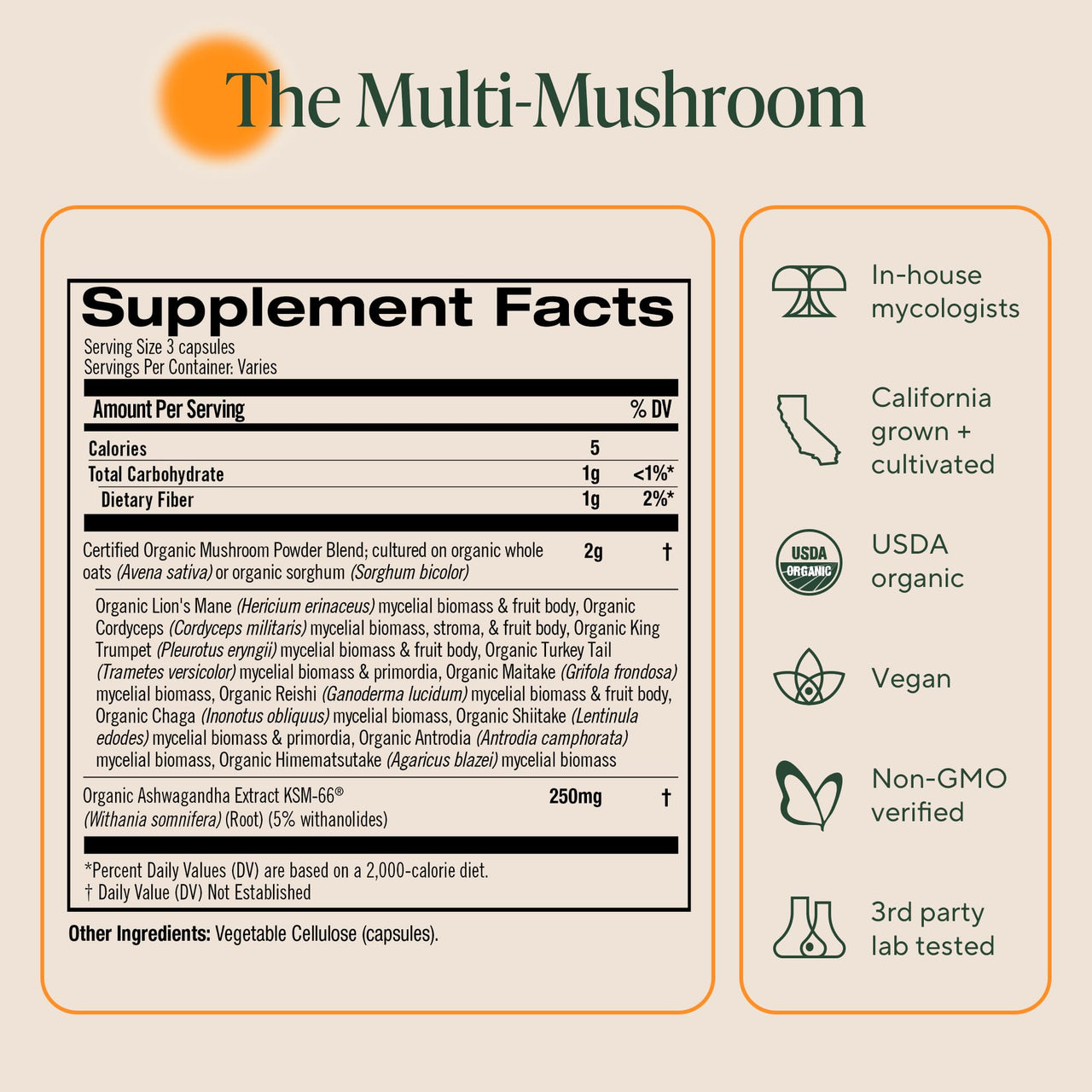 Om Master Blend Mushroom Capsules - Organic Mushroom Supplement with 10 Mushrooms and Ashwagandha â€“ Supports Immunity, Gut Health & Stress Relief, 168 Count (56 Servings)