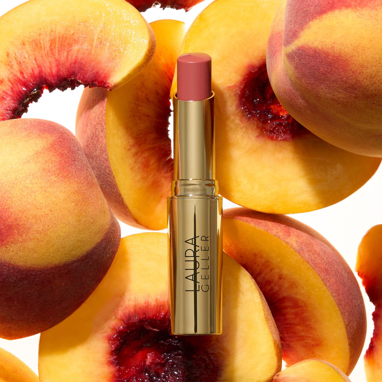 LAURA GELLER NEW YORK Jelly Balm Moisturizing Tinted Lip Balm - Just Peachy - Hydrating Vitamin E - Semi-Shine Finish