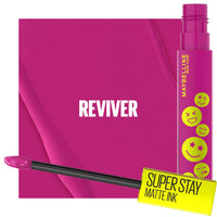 Thumbnail for Maybelline Super Stay Matte Ink Liquid Lip Color, Moodmakers Lipstick Collection, Long Lasting, Transfer Proof Lip Makeup, Reviver, Plum, 1 Count