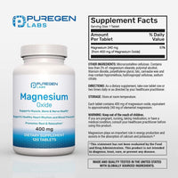 Thumbnail for Magnesium 400mg [High Potency] Supplement – Magnesium Oxide for Immune Support, Muscle Recovery, Leg Cramps and Relaxation 120 Tablets