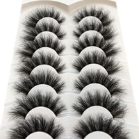 Thumbnail for Pooplunch False Eyelashes Faux Mink Lashes Cat-Eye Look 18MM Wispy Long 8D Volume Fake Eyelash Strips 7 Pairs Pack