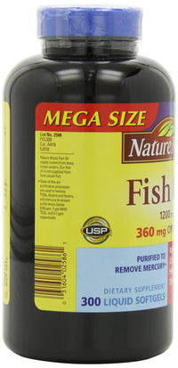 Thumbnail for Nature Made 1200mg of Fish Oil, 2400 per Serving, 360mg of Omega-3, 300 Softgels, 300 Count (Pack of 1)