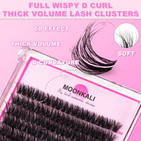 Thumbnail for Lash Clusters Wispy 80D Eyelash Clusters D Curly 12-20MM Mix Length Cluster Eyelash Extensions Thick Volume Individual Lashes Clusters DIY Eye Lash Extension 3D Eyelashes Clusters at Home By MOONKALI