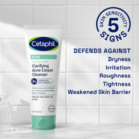 Thumbnail for Cetaphil Acne Face Wash, Gentle Clear Clarifying Acne Cream Cleanser with 2% Salicylic Acid, Deep Cleans & Treats Acne Prone Skin, Skin Care for Sensitive Skin, 4.2oz