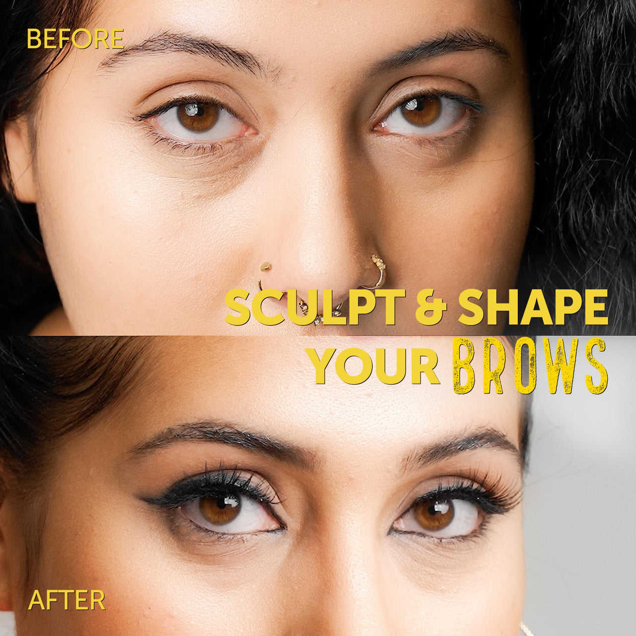 got2b Glued 2-in-1 Brow Gel & Edge Control, 0.54 Fl Oz, Strong Hold Styling Eyebrow Gel and Hair Mascara for Flyaways and Frizz with Castor Oil, Sweat-Resistant with Quick Dry, Clear Finish