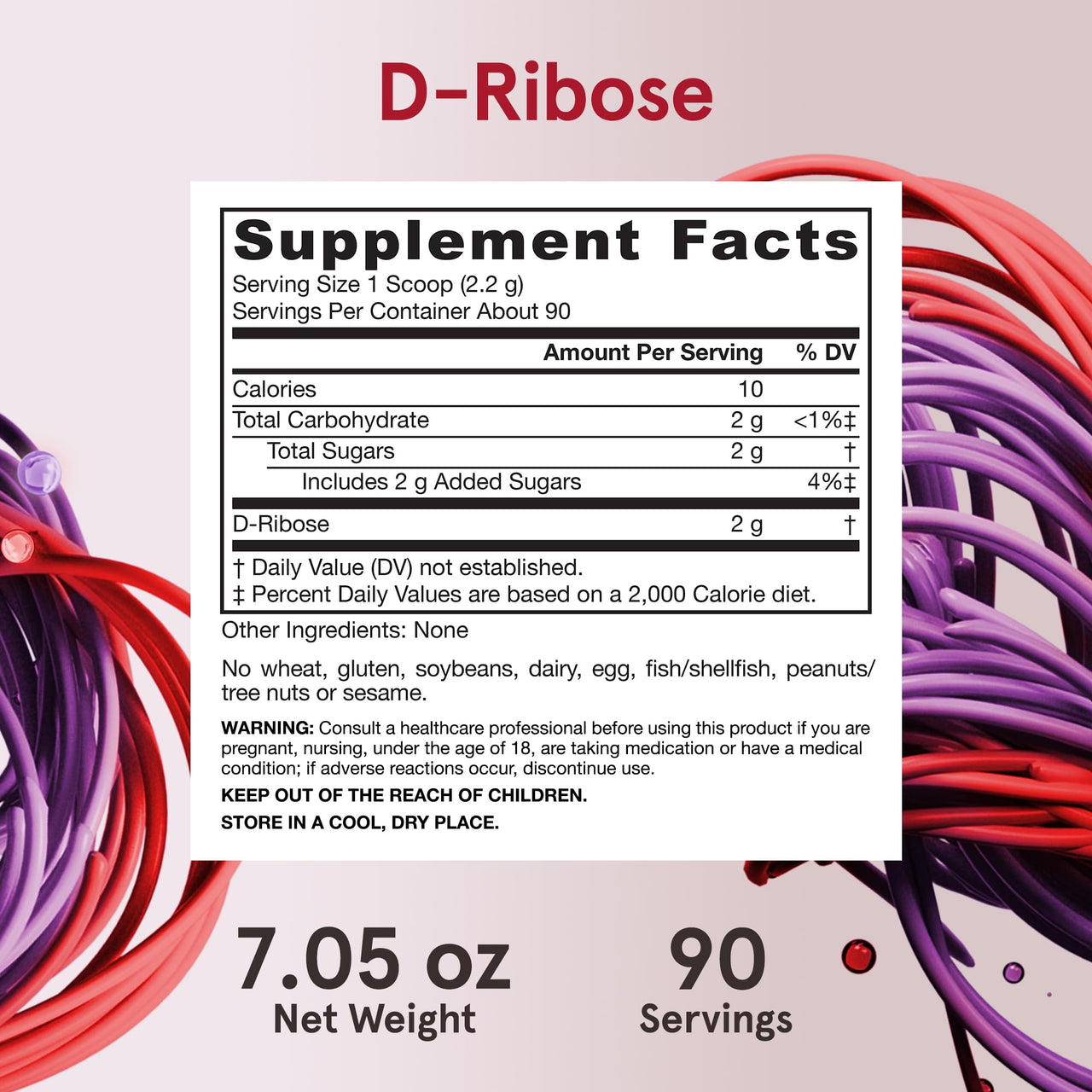 Jarrow Formulas® D-Ribose 2 Grams, Dietary Supplement, Fitness Support, Muscle Recovery and Endurance, 7.05 oz, Up to a 90 Day Supply