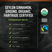 Thumbnail for Frontier Co-op Organic Fairtrade Ground Ceylon Cinnamon Powder, Refill for Shaker, Baking, Beverages, and Cooking, Kosher | 5.57 Ounce (Pack of 1)