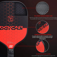 Thumbnail for YC DGYCASI Pickleball Paddles Set of 4, USAPA Approved Pickleball Set, 4 Carbon Fiber Pickleball Rackets, 3 Outdoor Balls, 3 Indoor Balls, 4 Replacement Grip, 1 Bag for Women and Men