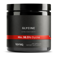 Thumbnail for Toniiq 1300mg Glycine Supplements - 4 Month Supply - Min. 98.5%+ Tested Purity - Ultra High Strength and Bioavailable Glycine Powder Supplement - 240 Vegetarian Glycine Capsules - 120 Servings