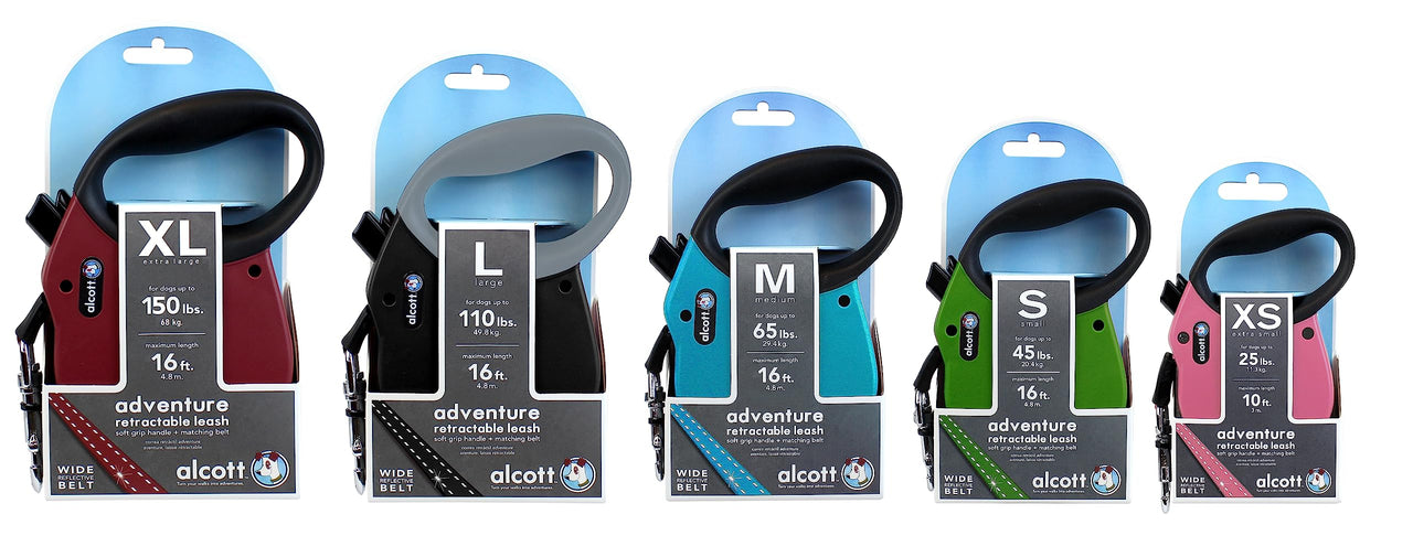 Alcott Adventure Retractable Leash, Medium, Green