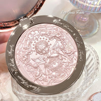 Thumbnail for Flower Knows Little Angel Embossed Highlighter-Rosy Pearl Highlighter Powder,Dreamy Pink Shimmer,Long-Lasting Soft Ethereal Glow,Feather-Light,Soft Sculpting Velvet Finish(L01 Eros's Fable)