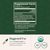 Thumbnail for Global Healing Center - Organic Ashwagandha Supplements Drops - KSM-66 Ashwagandha Extra Strength for Men & Women, Helps Promote Relief from Stress, Mood Support, Organic (2 Fl Oz)