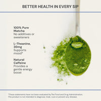 Thumbnail for Blueprint Bryan Johnson Matcha Powder – Ceremonial Grade Japanese Matcha – Green Tea for Energy & Focus – Natural Caffeine, Antioxidant-Rich – 30mg L-Theanine- 30 Servings