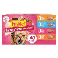 Thumbnail for Purina Friskies Gravy Wet Cat Food Variety Pack, Surfin’ and Turfin’ Prime Filets Favorites - (Pack of 40) 5.5 oz. Cans
