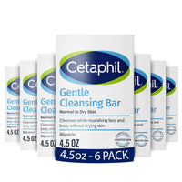 Thumbnail for Cetaphil Gentle Cleansing Bar, 4.5 oz Bar (Pack of 6), Nourishing Cleanser Bar For Dry, Sensitive Skin, Non-Comedogenic, (Packaging May Vary)