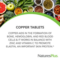 Thumbnail for NaturesPlus Copper 3 mg - 90 Tablets - Supports Overall Wellness - Gluten Free - 90 Servings