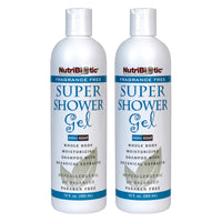Thumbnail for NutriBiotic – Fragrance-Free Super Shower Gel, 12 Oz Twin Pack | Whole-Body Moisturizing Shampoo with GSE & Botanical Extracts | pH Balanced & Free of Gluten, Parabens, Sulfates, Dyes & Colorings