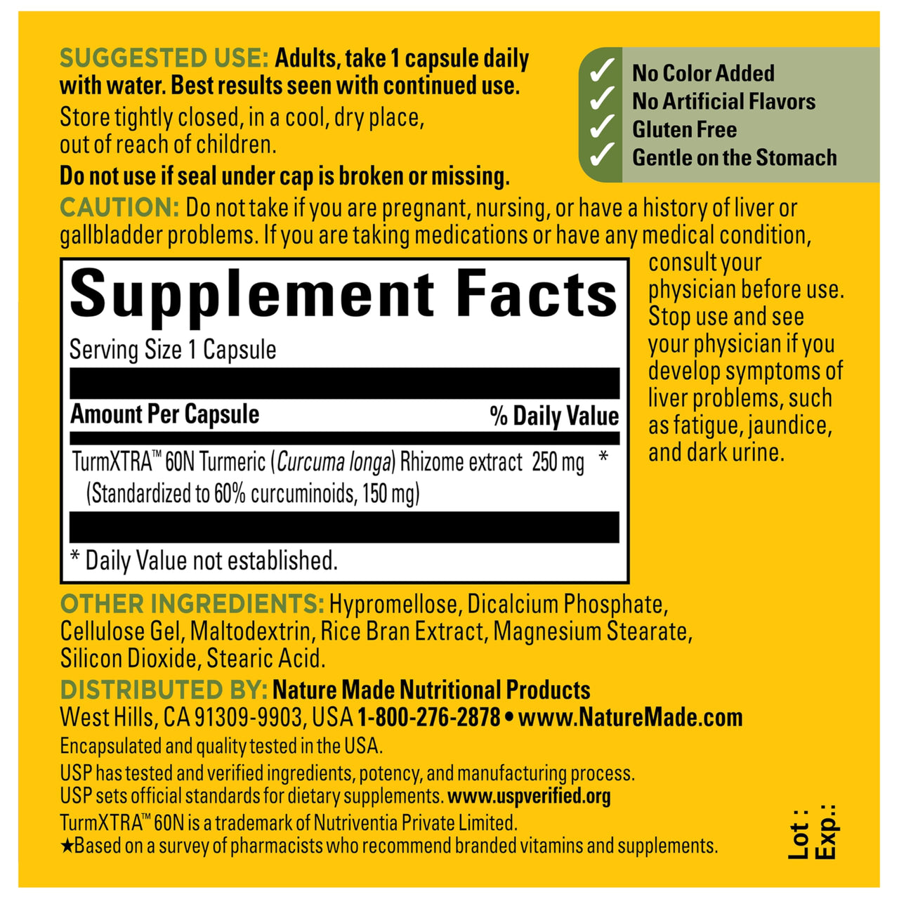 Nature Made High Absorption Turmeric Curcumin Supplement Capsules, Turmeric Supplement, Muscle and Joint Support, 30 Capsules, 30 Day Supply