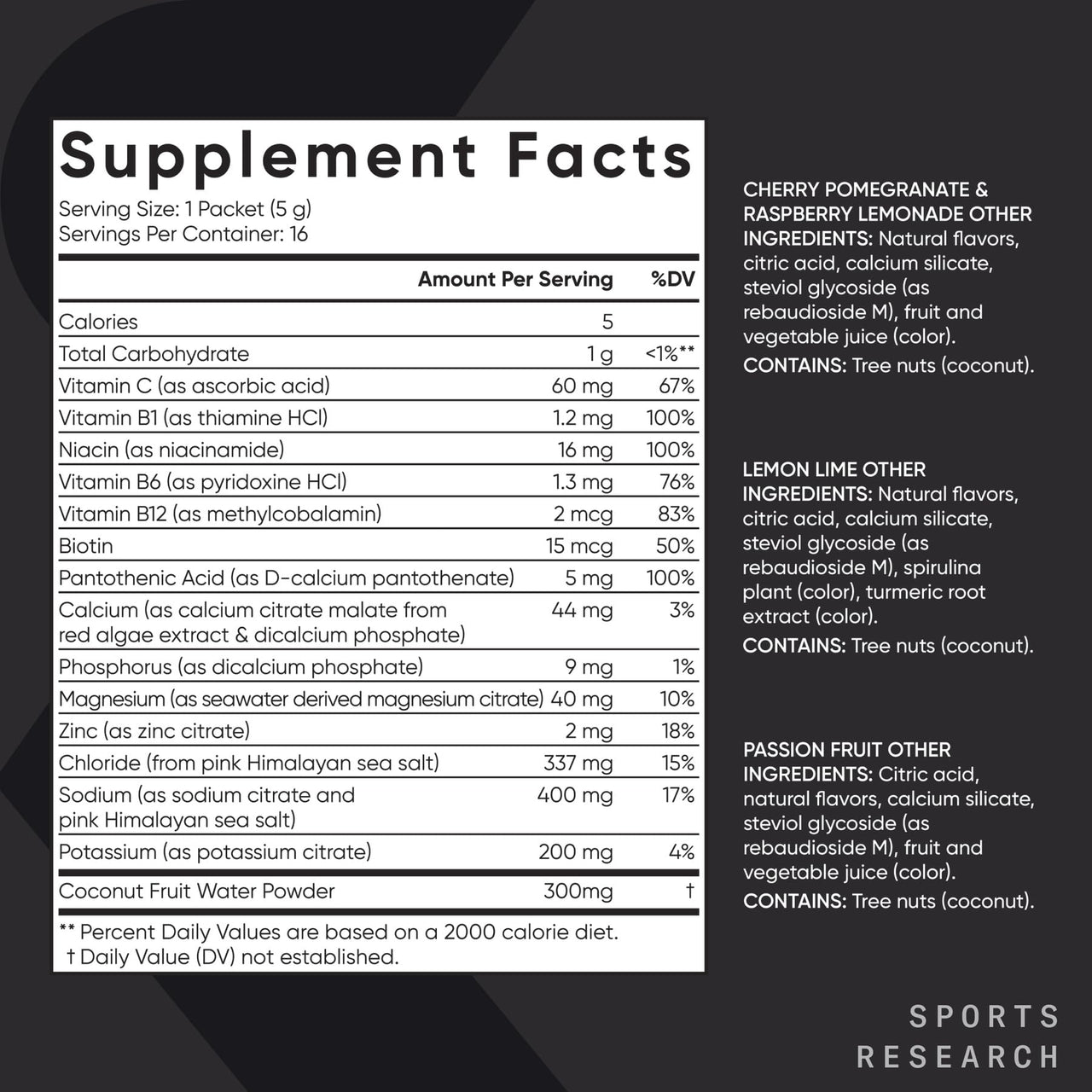 Sports Research L-Glutamine (1.1 lbs), Sugar-Free Naturally Flavored Hydrate Electrolytes 16x Variety Packets and Creatine Monohydrate (1.1 lbs)