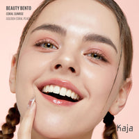 Thumbnail for Kaja Beauty Bento Collection | Mosaic chrome + Shimmer + Matte | 18 Coral Sunrise - Coral Peach | 2019 Best of Beauty Award in Glitter-Pressed Category