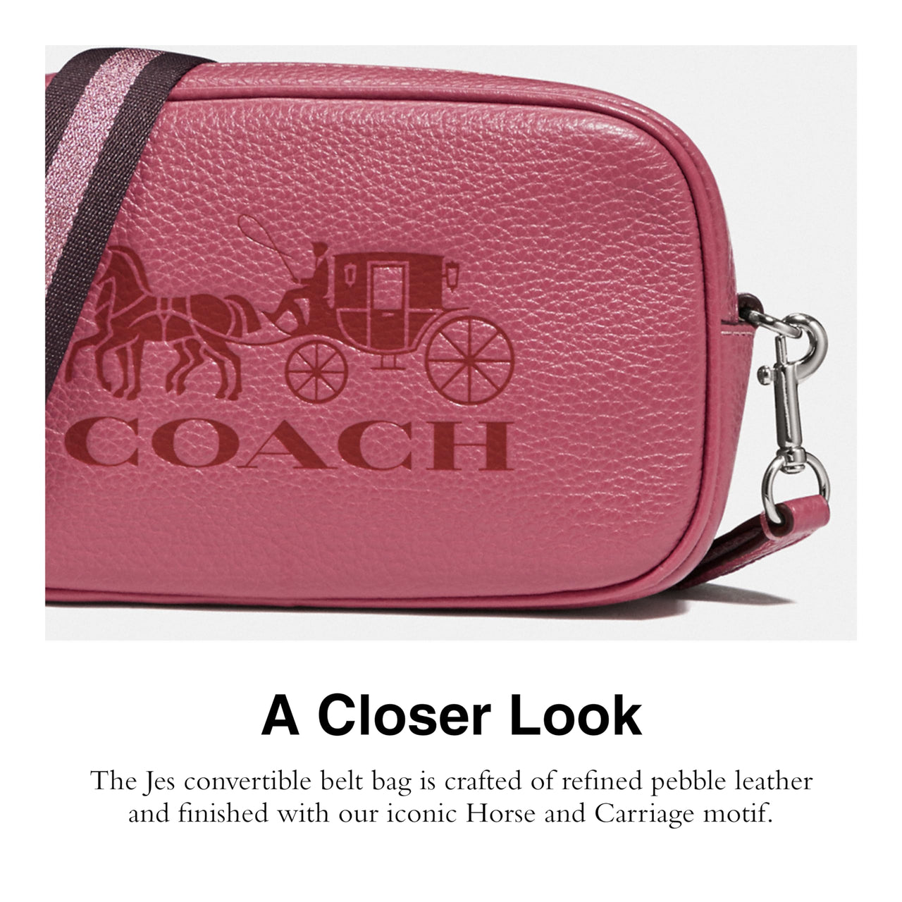 COACH Pebbled Leather Jes Convertible Belt Bag 2