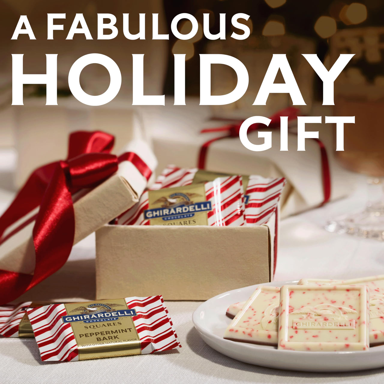 GHIRARDELLI Dark Chocolate Peppermint Bark Chocolate Squares, 7.7 OZ Bag