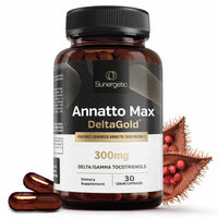 Thumbnail for Sunergetic Premium Annatto Tocotrienol Supplement – with DeltaGold – Tocotrienols Vitamin E 300 mg – Supports Liver, Immune & Heart Health - Delta + Gamma Tocotrienols (30 Liquid Capsules)