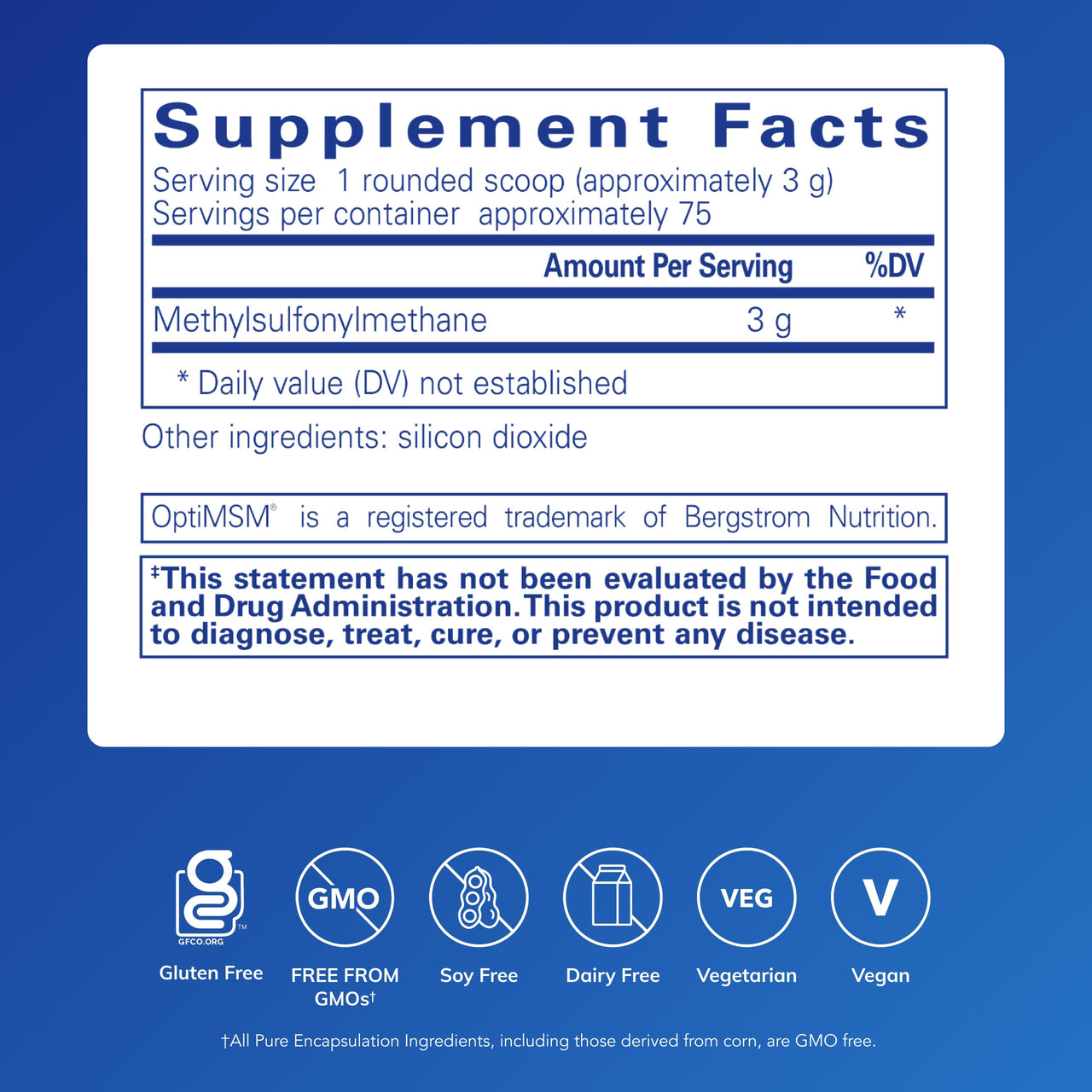 Pure Encapsulations MSM Powder | Hypoallergenic Supplement Supports Joint, Immune, and Respiratory Health* | 8 Ounces
