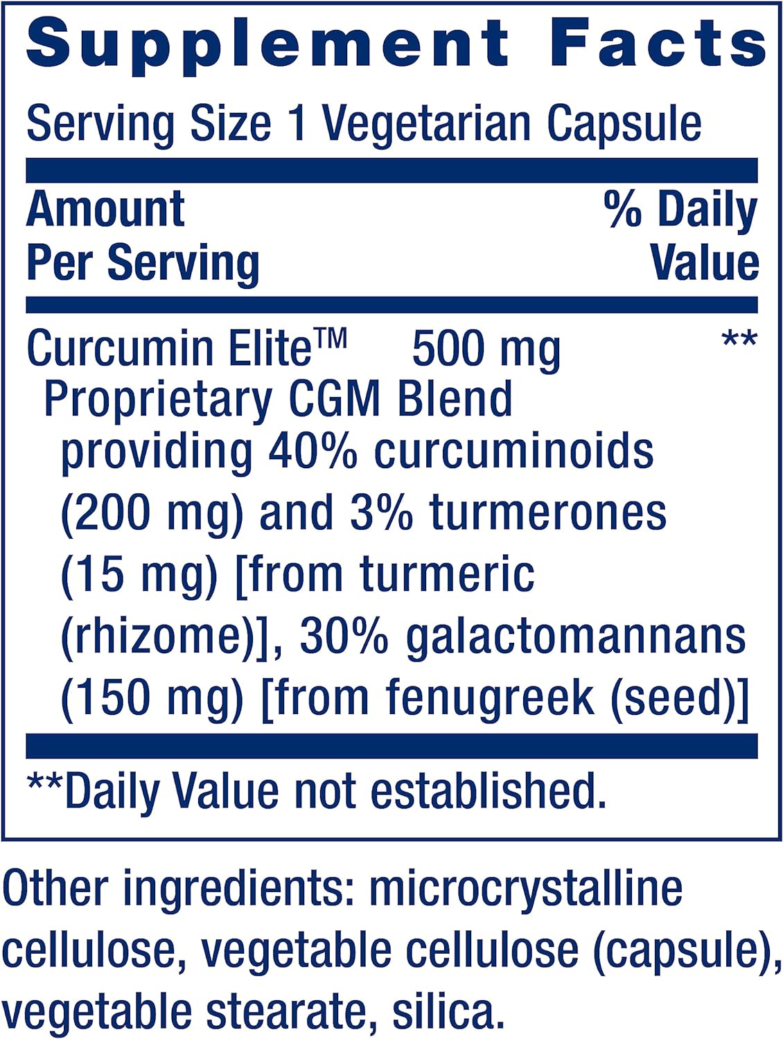 Life Extension Curcumin Elite Turmeric Extract Vegetarian Capsules