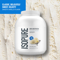 Thumbnail for Isopure Zero Carb 100% Pure Whey Isolate Protein Powder, Gluten Free, With Vitamins, Creamy Vanilla, 25g Protein Per Serving, 4.5 Lbs, 66 Servings (Packaging May Vary)