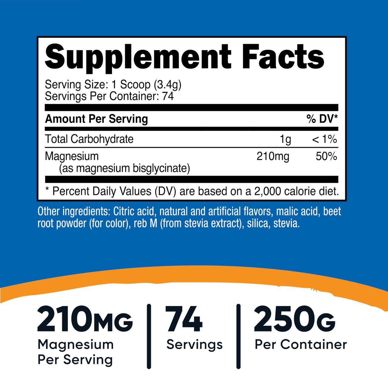 Nutricost Magnesium Bisglycinate Powder (Fruit Punch, 250 Grams) - Chelated Magnesium Supplement
