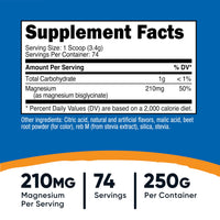 Thumbnail for Nutricost Magnesium Bisglycinate Powder (Fruit Punch, 250 Grams) - Chelated Magnesium Supplement