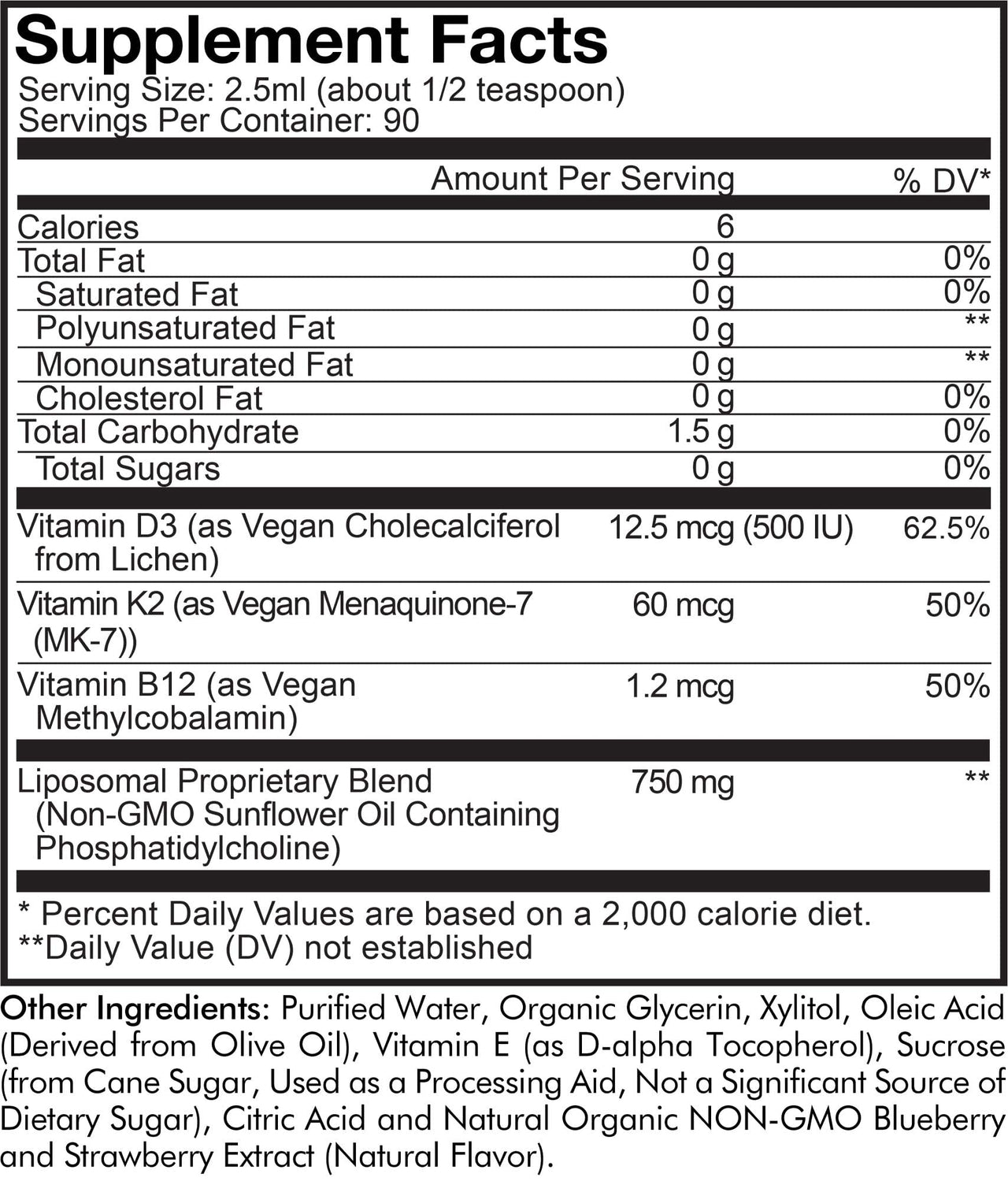 Codeage Liposomal Teen Wonder-D, Vegan Vitamin D3 Cholecalciferol + K2 Liquid Supplement for Teenagers, Plant-Based Vitamin B12, Non-GMO Sunflower Oil, Mixed Berry Flavor, 3-Month Supply, 7.6 fl oz