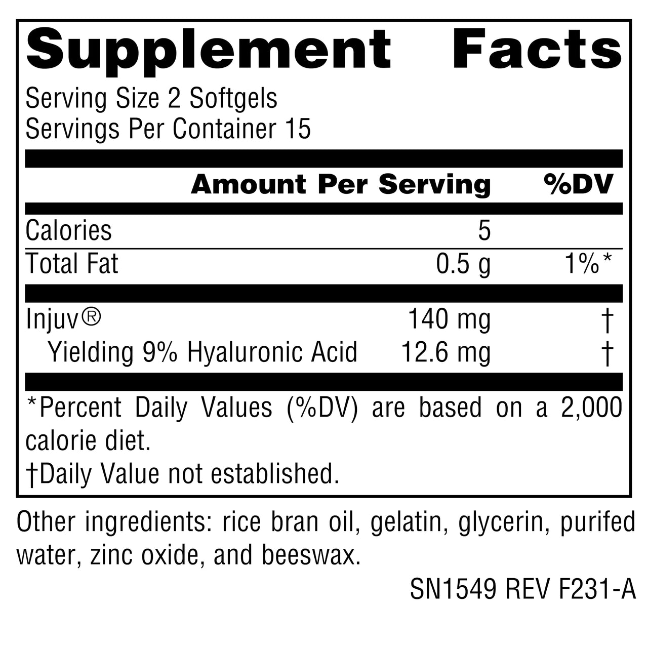 Source Naturals Hyaluronic Acid Injuv 70mg - 30 Softgels