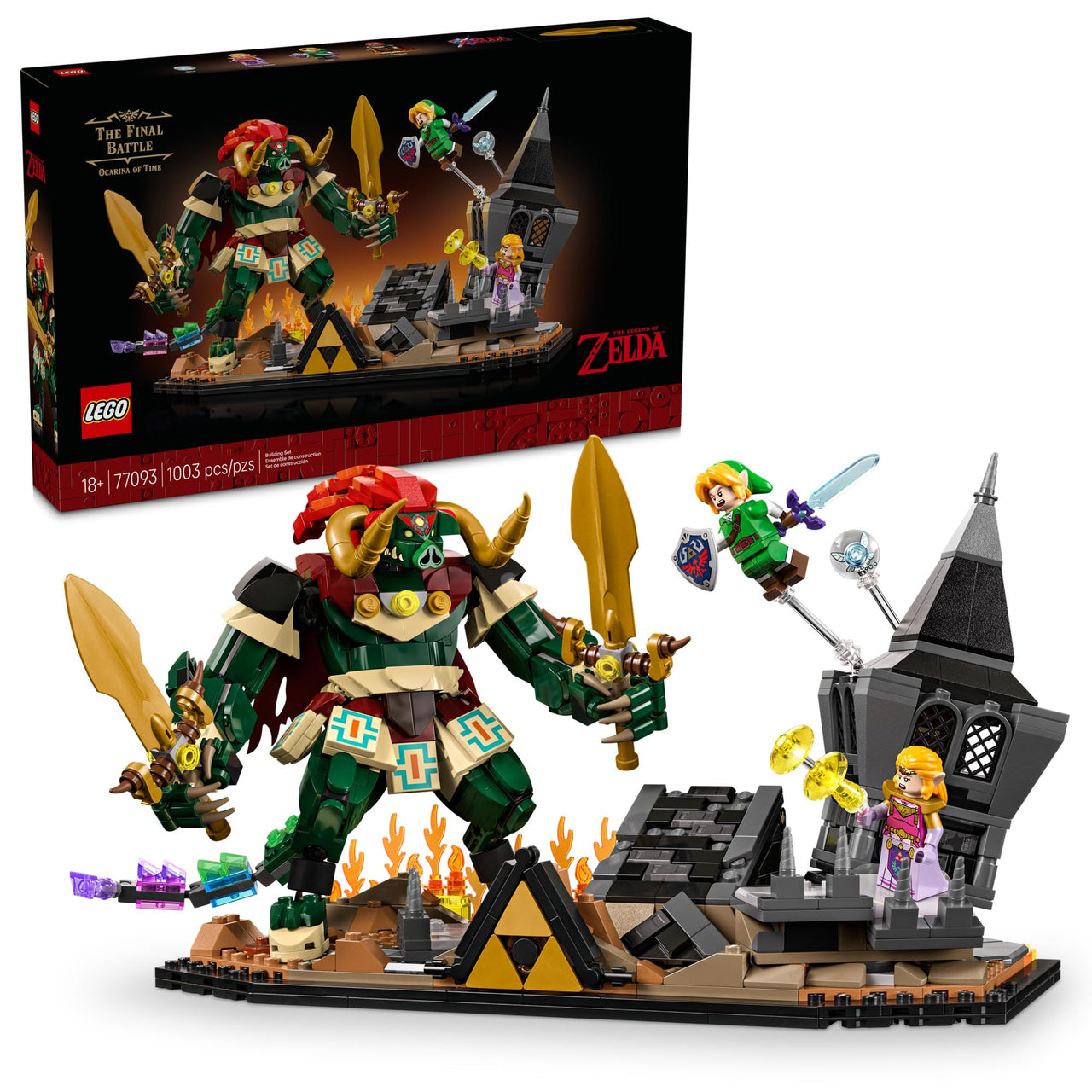 LEGO The Legend of Zelda: Ocarina of Time – The Final Battle - Building Set for Adults, Ages 18+ - Nintendo Collectible with Link & Zelda Minifigures - Bedroom or Game Room Decor - 77093