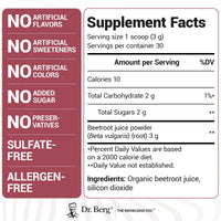 Thumbnail for Dr. Berg Raw Organic Beet Powder from Real Earth-Grown Beets – USDA Certified Organic Beet Root Powder to Support Nitric Oxide Levels, Energy, Blood Flow, & Heart Health* – 30 Servings