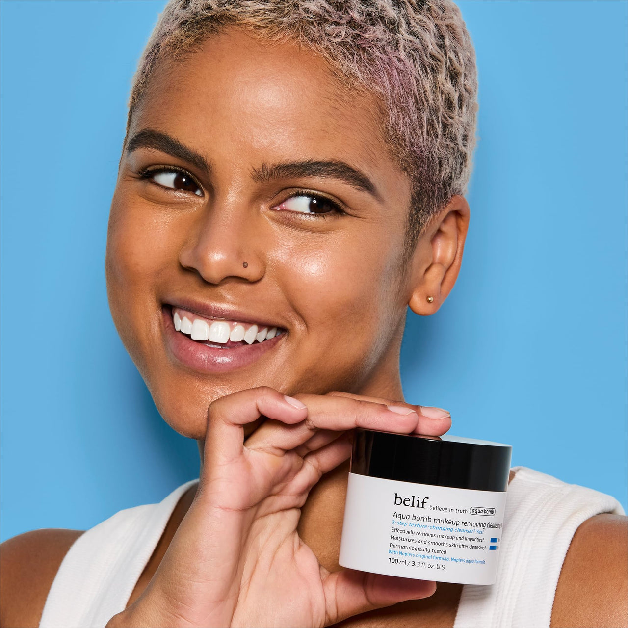 belif Aqua Bomb Cleansing Balm Makeup Remover, Hydrate & Deep Cleanse in 1 Step, Melt Away Makeup & SPF, Balm to Oil Cleanser Formula, No Oily Residue, Korean Skin Care