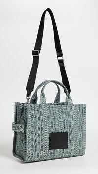 Thumbnail for Marc Jacobs Women's The Medium Tote, Sun Faded Denim, Green, Graphic, One Size