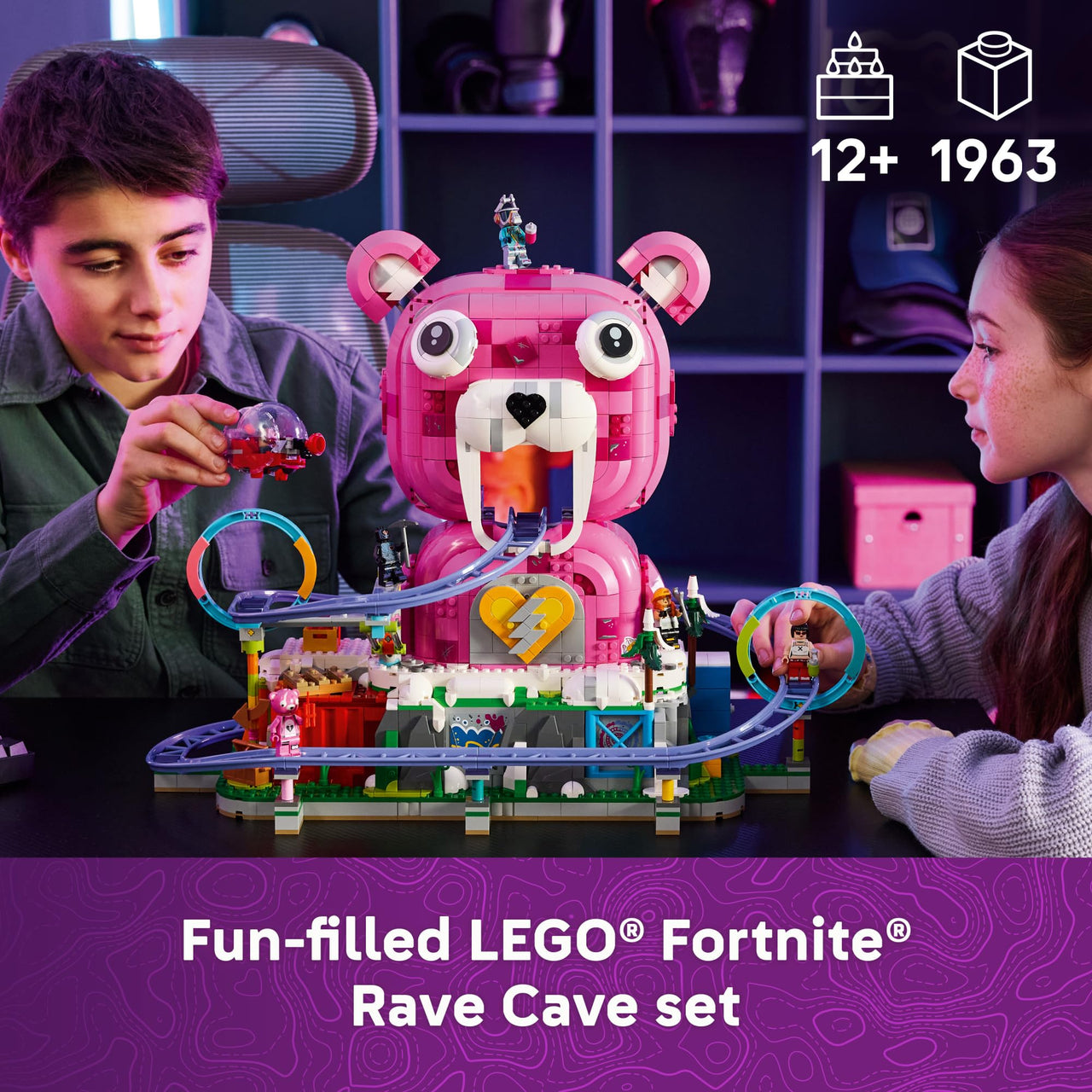 LEGO Fortnite Rave Cave - Building Toy for Boys & Girls, Ages 12+ - Fortnite Toy for Kids - Includes 6 Minifigures - Roller Coaster Set - Gift for Birthdays - 77082