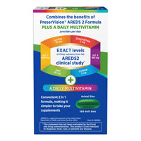 Thumbnail for PreserVision AREDS 2 + Multivitamin, #1 Eye Doctor Recommended Brand, 2-in-1 Eye Vitamin with Lutein, Zeaxanthin, Zinc, and Vitamin C, D & E, 100 Softgels