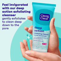Thumbnail for Clean & Clear Deep Action Exfoliating Facial Cleanser, Scrub & Face Wash, Pro-Vitamin B5, Lactic & Glycolic Acids, Oil-Free Gentle Daily Exfoliator for Soft, Smooth, Hydrated Skin, Vegan, 7 Fl Oz Tube