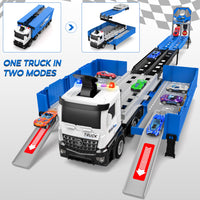 Thumbnail for Carrier Truck Race Track Toddlers Toys, Foldable 3 Layer Track Playset, Toy Truck Transport Car Carrier & 8 Race Cars, Truck Car Kids Toys Xmas Gifts for Age 3 4 5 6+ Years Old Boys Girls
