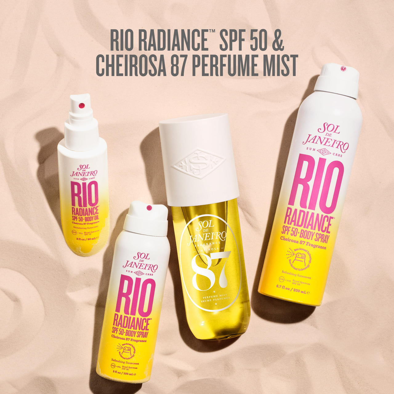 SOL DE JANEIRO Rio Radiance SPF 50 Shimmering Body Oil Broad Spectrum| Spray Sunscreen Dry Oil for Body | UV Protection | 3 fl oz.