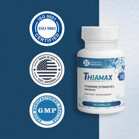 Thumbnail for Objective Nutrients Thiamax Vitamin B1 (Thiamine TTFD), The Original, No Toxic Fillers, Supports Energy Metabolism, High Dose, Third Party Tested, All Active Ingredients 100mg, 60 Count